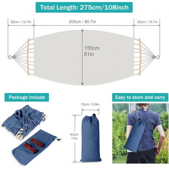 Camping Portable Hammocks (Max 550lb) Upgraded Thickened Canvas Fabric