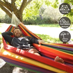 Double Hammock with Tree Straps,Extra Large 240x160cm,2 Persons Hammock