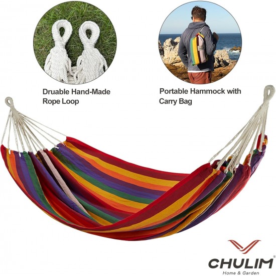 Double Hammock with Tree Straps,Extra Large 240x160cm,2 Persons Hammock