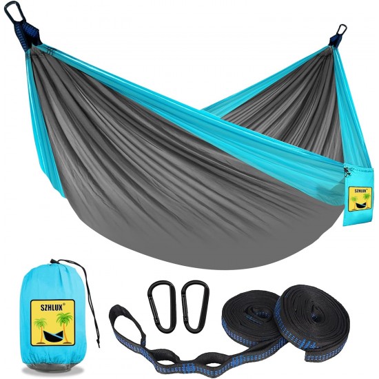 Camping Hammock Double & Single Portable Hammocks with 2 Tree Straps