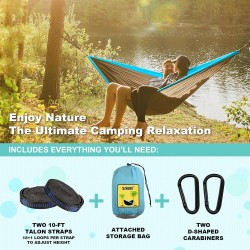 Camping Hammock Double & Single Portable Hammocks with 2 Tree Straps