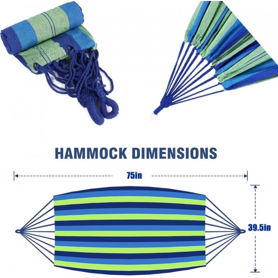 Portable Hammock with Tree Straps Canvas Hanging Camping Hammock