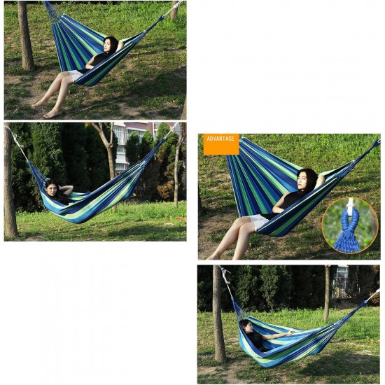 Portable Hammock with Tree Straps Canvas Hanging Camping Hammock