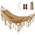 Backyard Hammock with Tassels Max 500lbs Canvas Fabric Bohemian Style