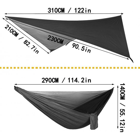 Portable Single Double Nylon High Strength Parachute Hammock Rainfly Set