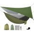 Camping Hammock with Rain Fly Tarp and Mosquito Net Portable Single Double Hammock Tent with Tree Strap Backpacking Hammock with Rain Cover for Hiking Travel Yard Activities Green