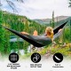 SZHLUX Camping Hammock Double & Single Portable Hammocks with 2 Tree Straps and Attached Carry Bag,Great for Outdoor,Indoor,Beach,Camping,Black & Grey, Large