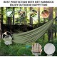 Camping Hammock - Hammocks with Mosquito Net Tent and Rain Fly Tarp, Portable Single & Double Nylon Parachute Hammock with Heavy Duty Tree Strap, Indoor Outdoor Backpacking Survival Travel