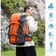 ShowyLive 70L Backpack - Waterproof Hiking Backpack for Men and Women - Lightweight Camping and Backpacking Backpack with Rain Cover and Comfort Design, Orang