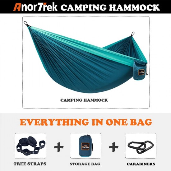 Camping Hammock, Super Lightweight Portable Parachute Hammock with Two Tree Straps Single or Double Nylon Travel Tree Hammocks for Camping Backpacking Hiking