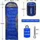 0 Degree Winter Sleeping Bags for Adults Camping (450GSM) - Temp Range (5F–32F) Portable Waterproof Compression Sack- Camping Sleeping Bags for Big and Tall in Env Hoodie: Backpacking Hiking 4 Season