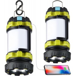 2 Pack Camping Lantern, Outdoor Led Camping Lantern, Rechargeable Flashlights with 1000LM, 6 Modes, 4000mAh Power Bank, IPX5 Waterproof Portable Emergency Camping Light for Hurricane Hiking